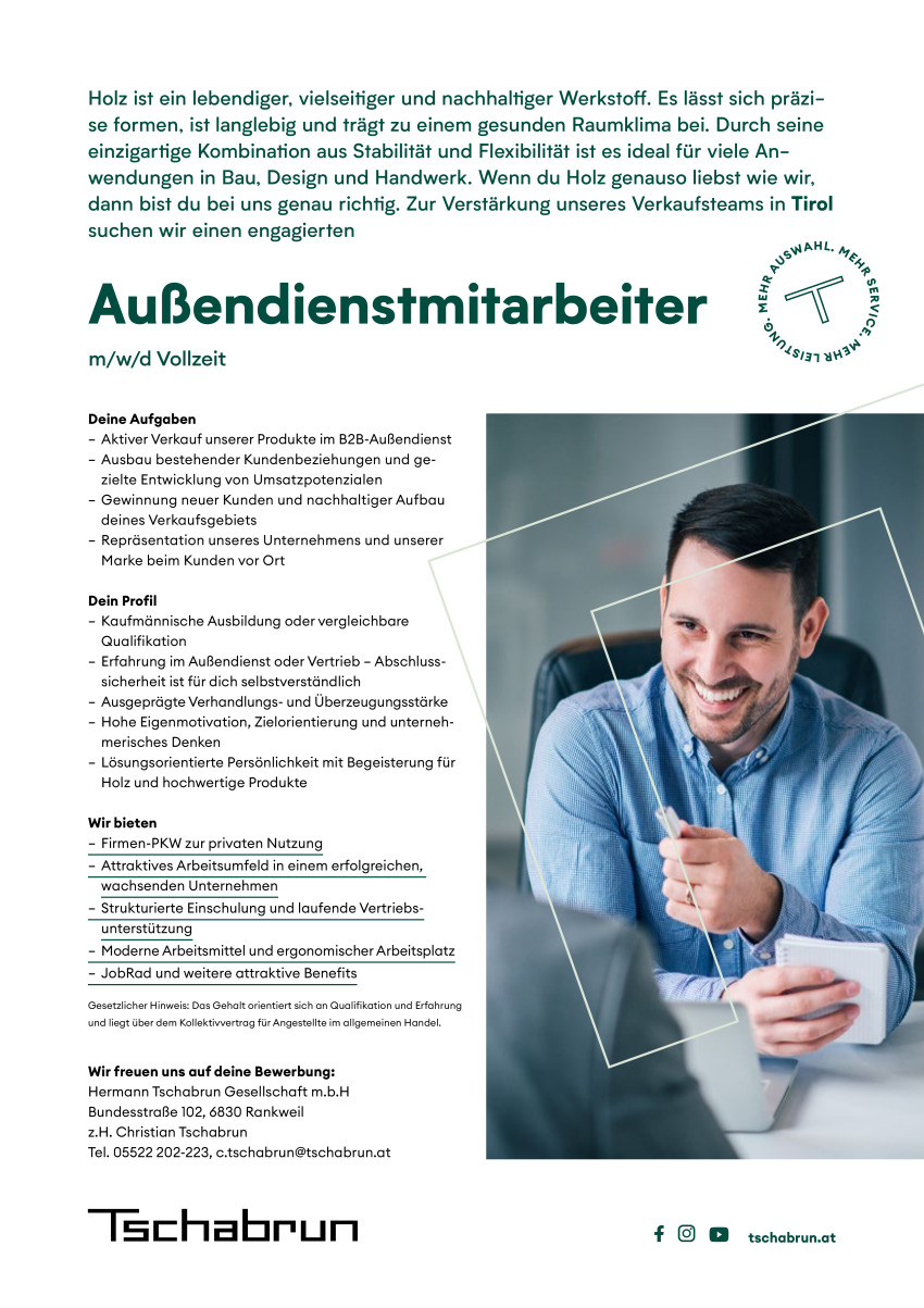 AußendienstmitarbeiterIn