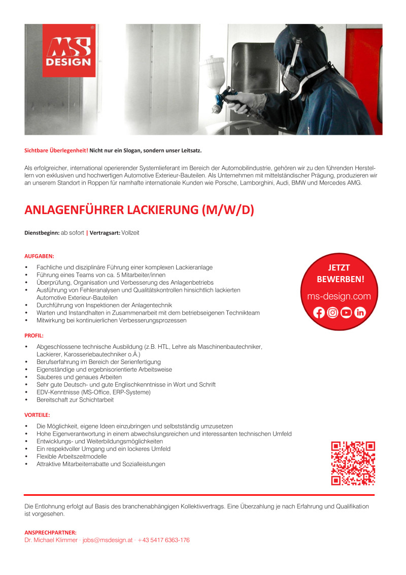Anlagenführer Lackierung (m/w/d)