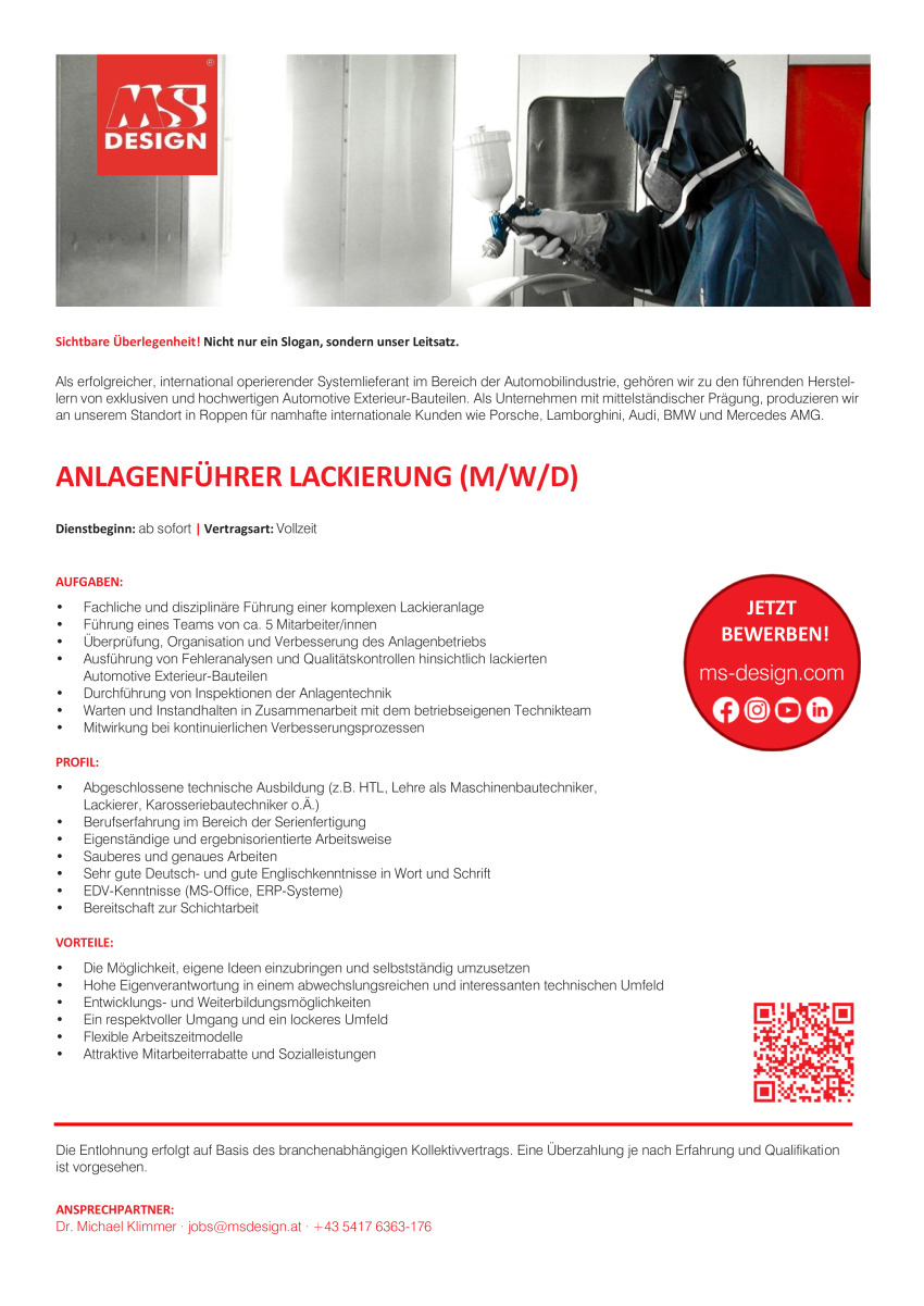 Anlagenführer Lackierung (m/w/d)