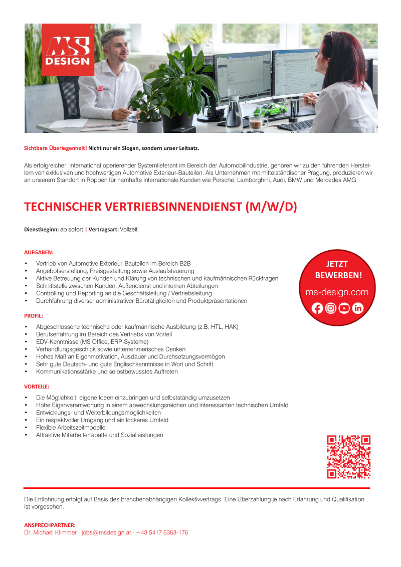 Technischer Vertriebsinnendienst (m/w/d)