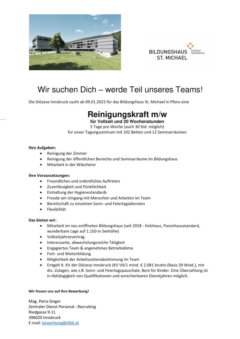 Reinigungskraft (m/w) Voll- und Teilzeit