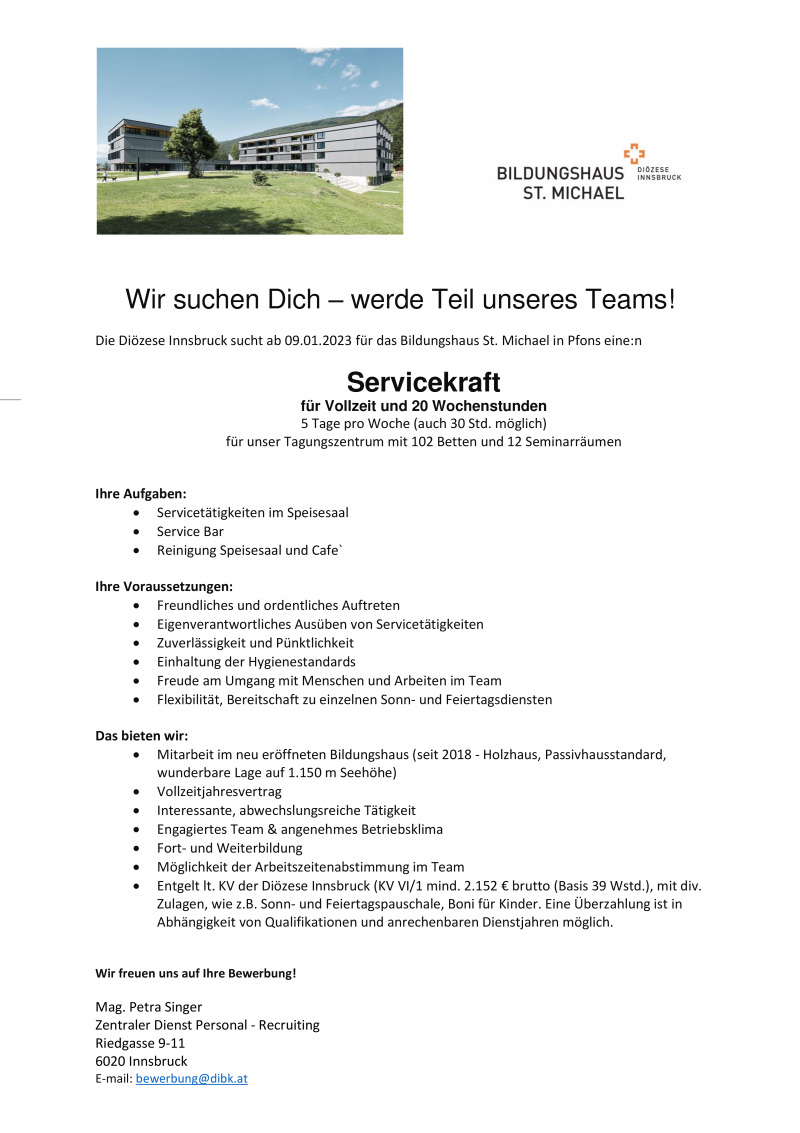 Servicekraft in Voll- oder Teilzeit