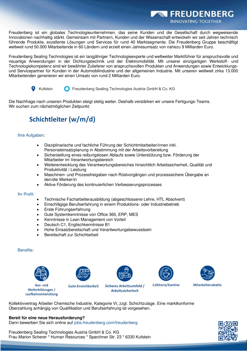 Schichtleiter/in (w/m/d)