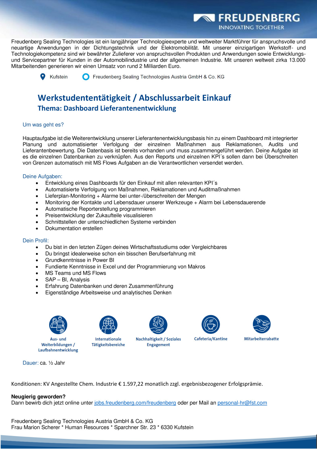 Werkstudententätigkeit / Abschlussarbeit Einkauf