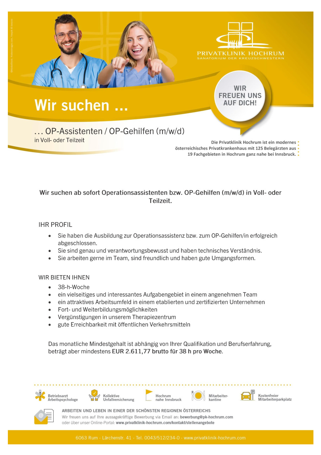 OP-Assistenz oder OP-Gehilfe (m/w/d) in Voll- oder Teilzeit