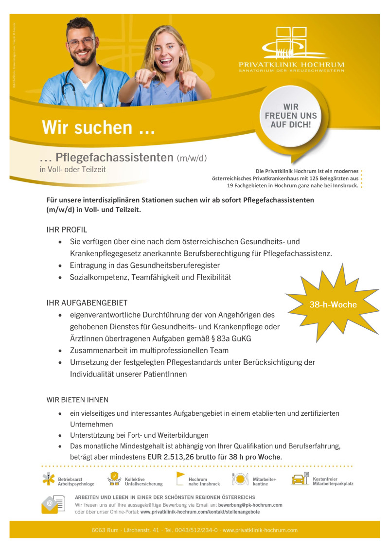 Pflegefachassistent (m/w/d) --- Vollzeit / Teilzeit
