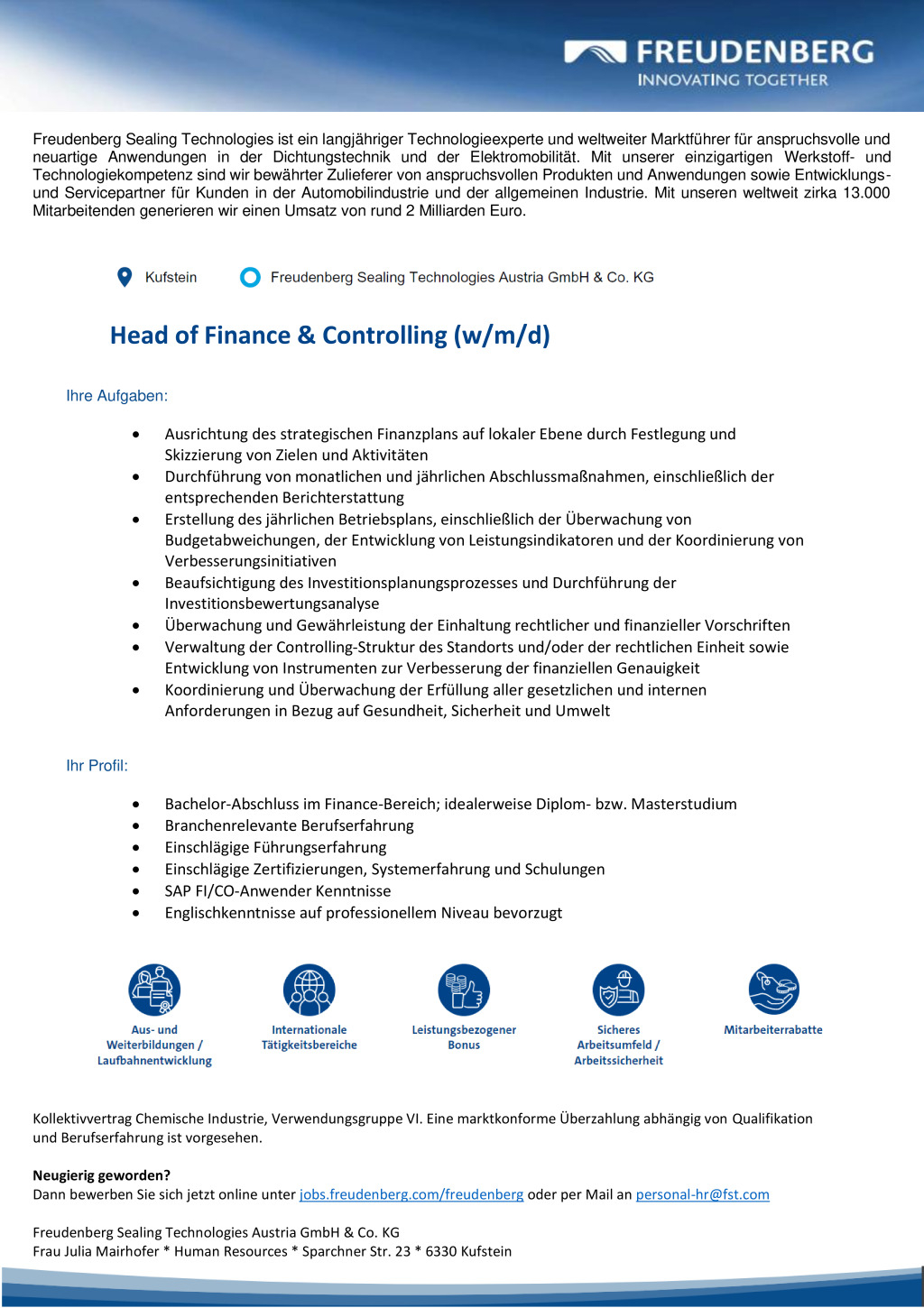 Head of Finance &Controlling (w/m/d)