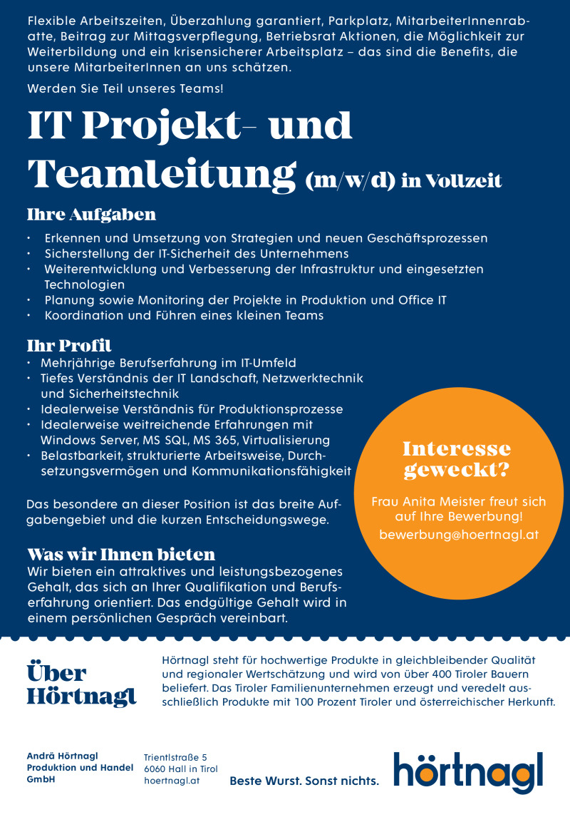 IT Projekt- und Teamleitung (m/w/d)