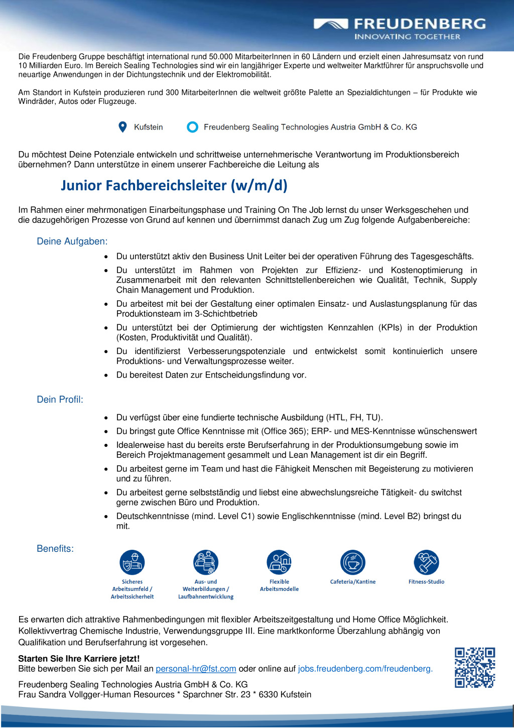Junior Fachbereichsleiter (w/m/d)