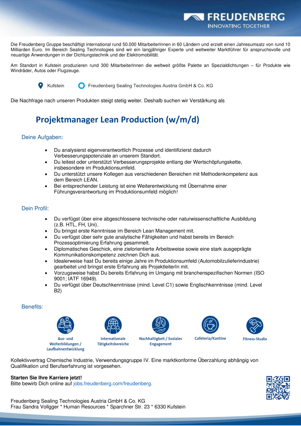 Projektmanager Lean Production (w/m/d)