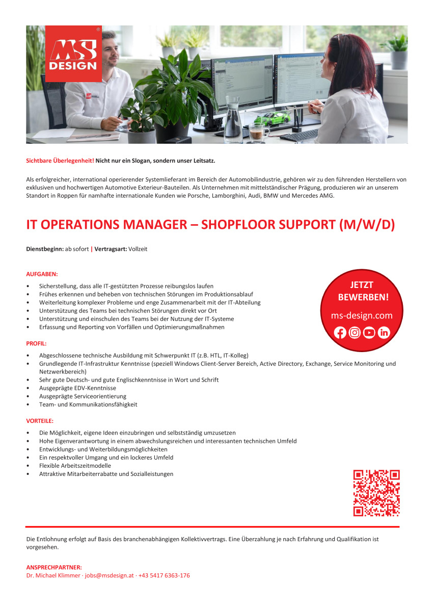 IT Operations Manager - Shopfloor Support (m/w/d)