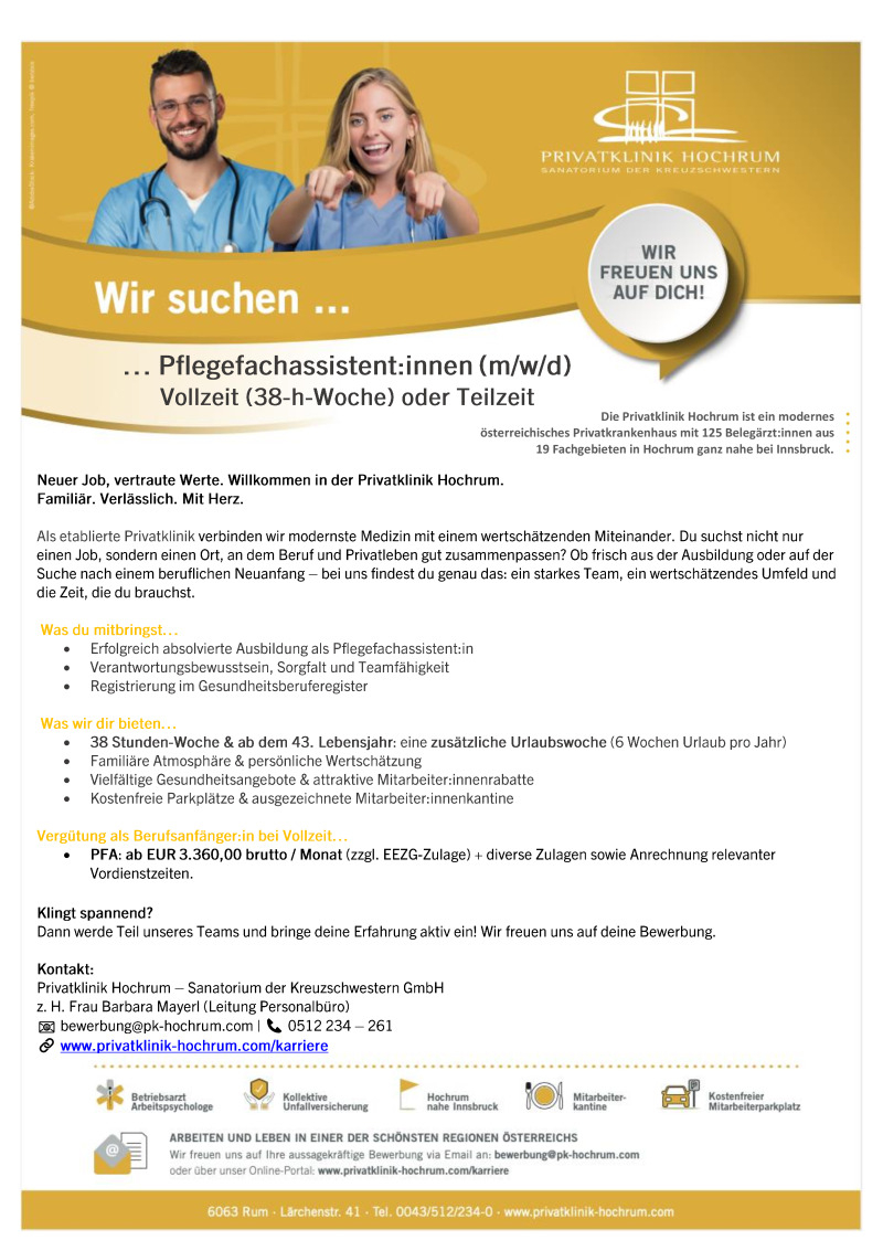 Pflegefachassistent (m/w/d) für unsere interdisziplinären Stationen
