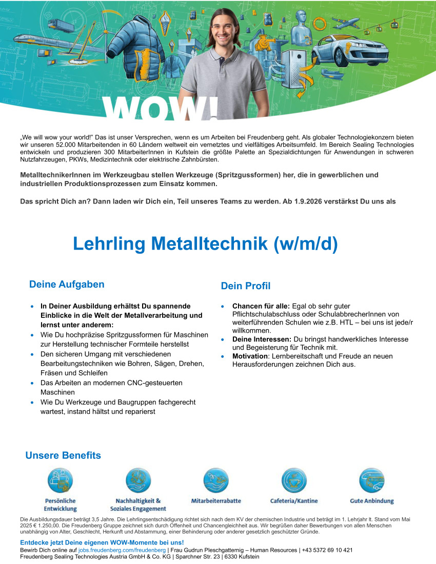 Lehrling Metalltechnik (w/m/d)