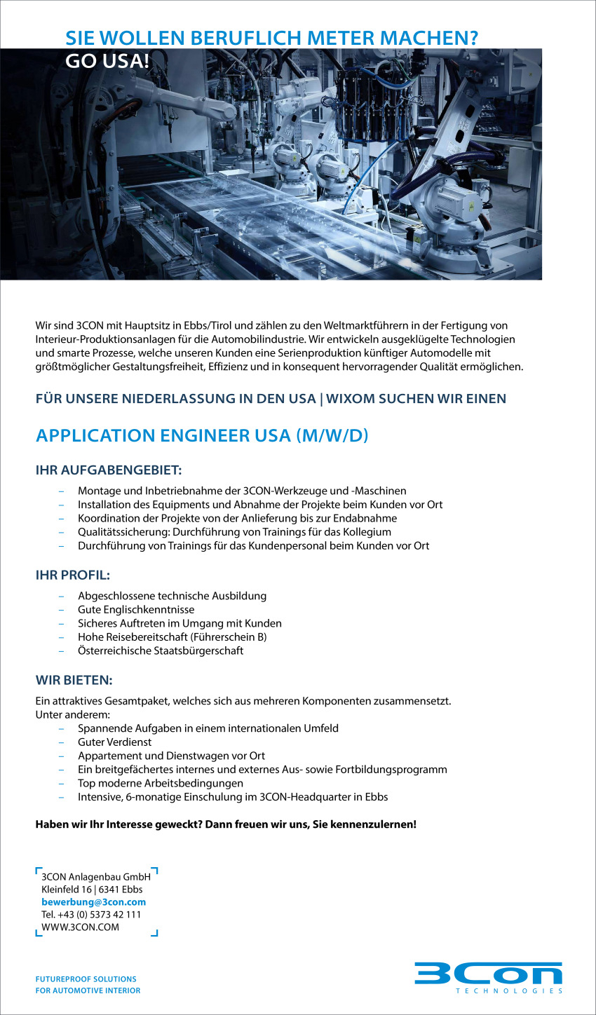 Application Engineer USA (m/w/d)