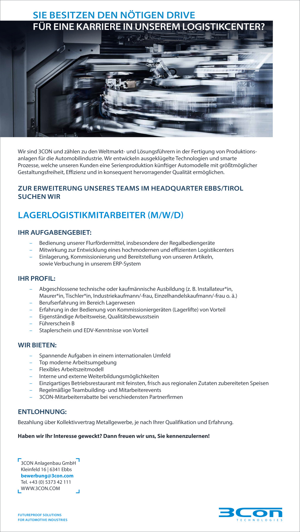 LAGERLOGISTIKMITARBEITER (M/W/D)