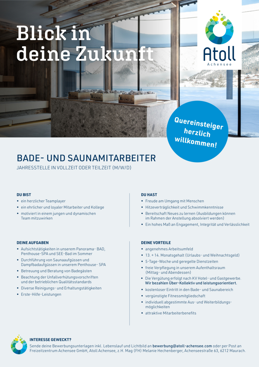 Bade- und Saunamitarbeiter (m/w/d)