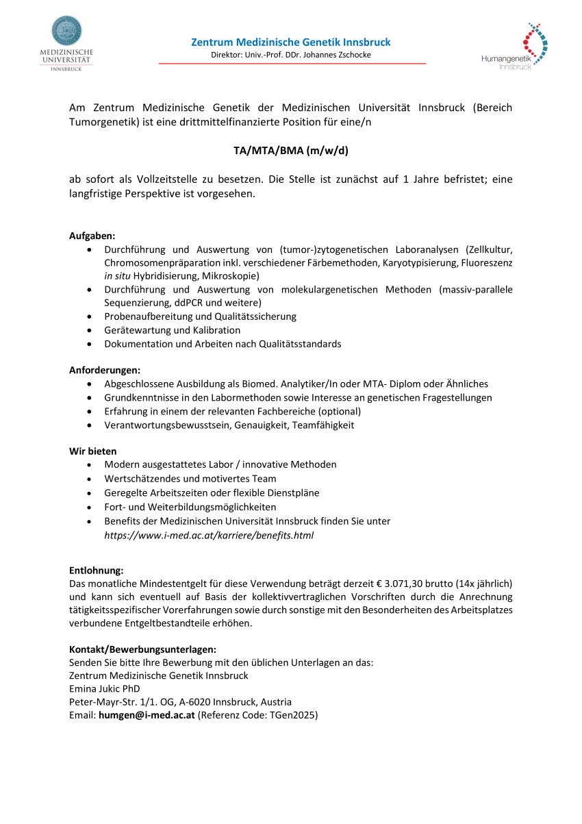 TA / MTA / BMA (m/w/d)