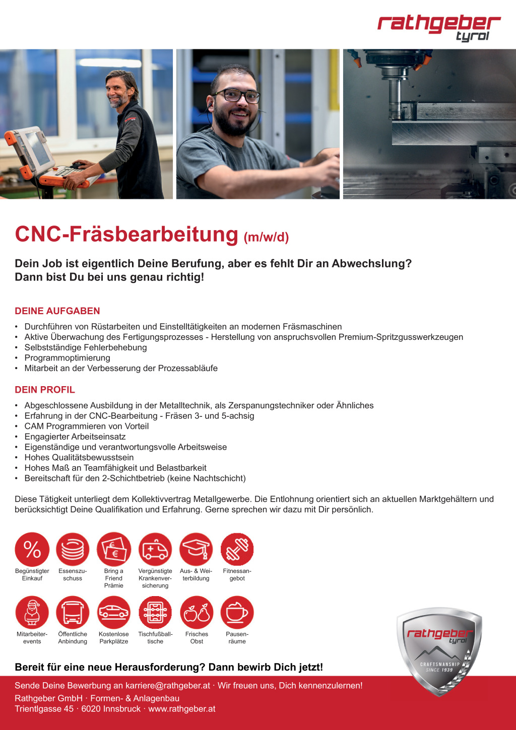 Techniker/in CNC-Fräsbearbeitung (m/w/d)