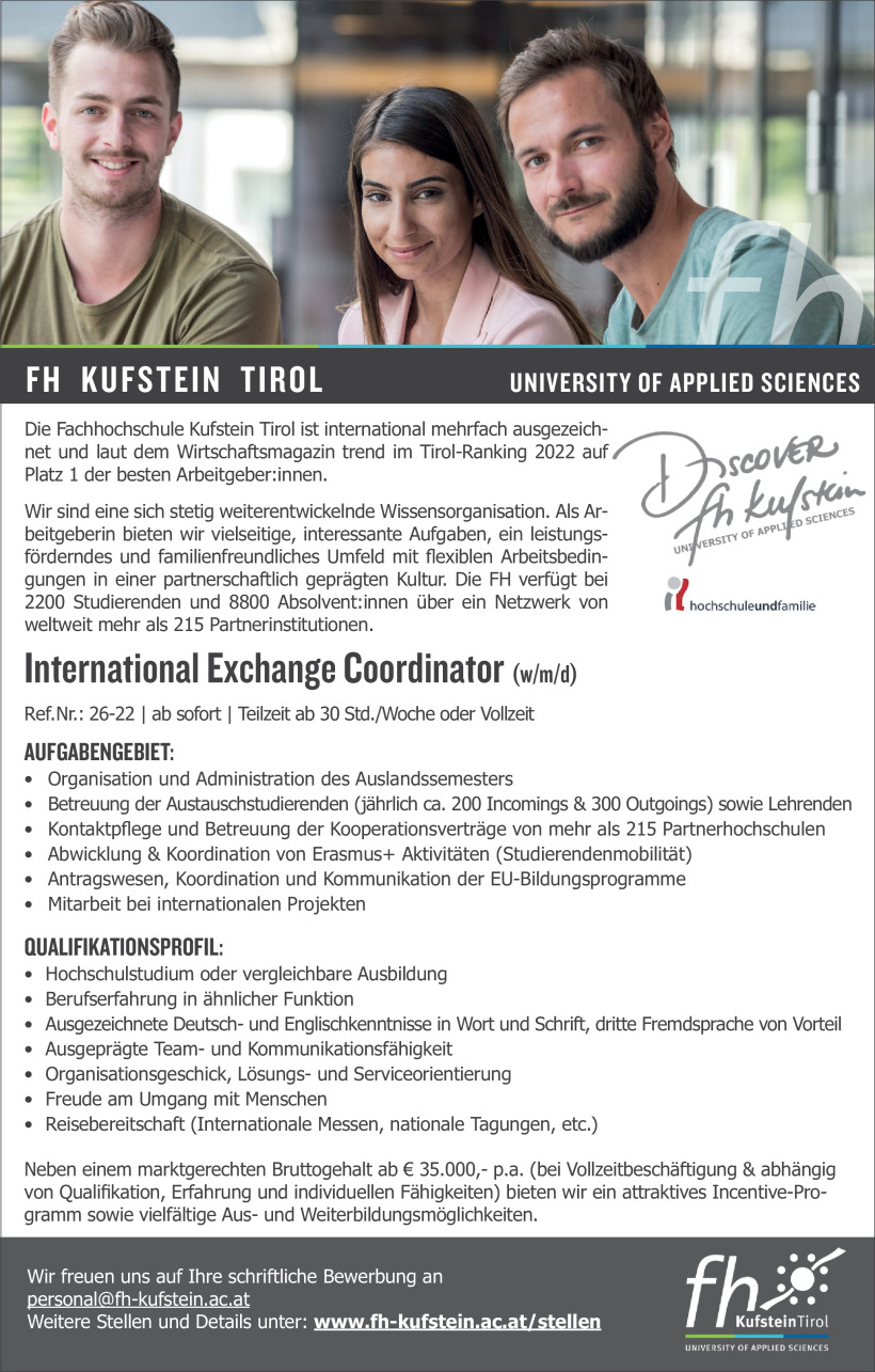 International Exchange Coordinator (w/m/d)