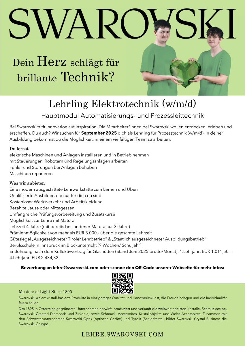 Lehrling für den Lehrberuf Elektrotechnik - Automatisierungs- und Prozessleittechnik