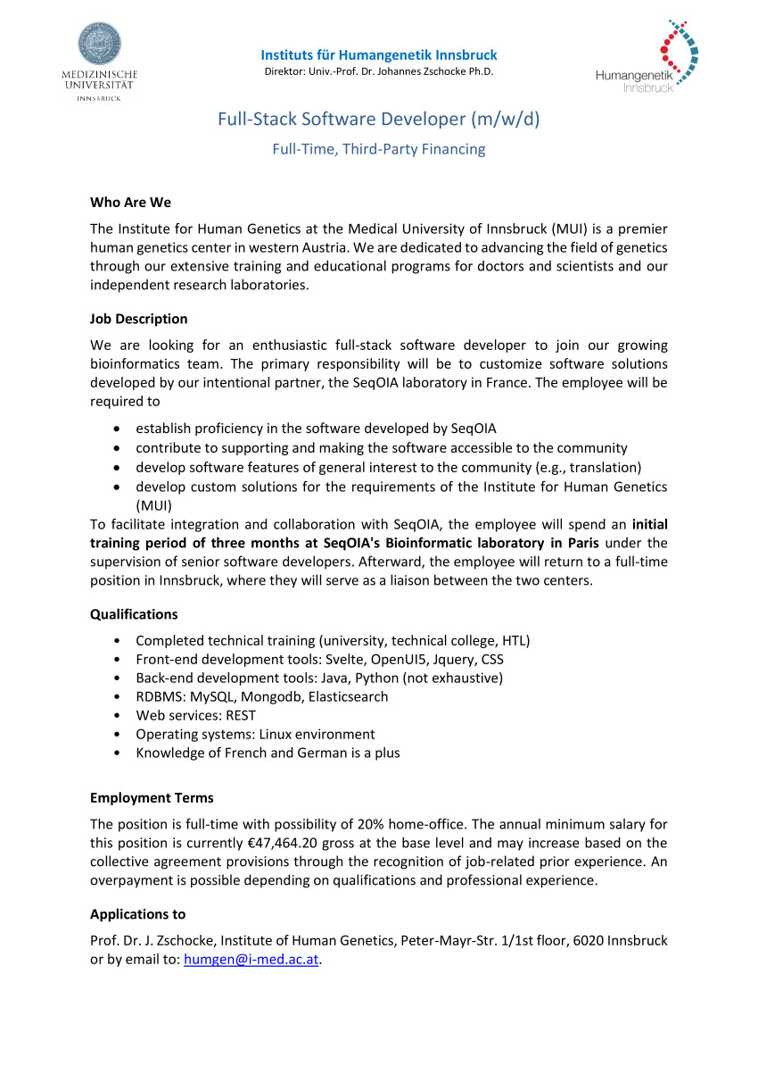 Full-Stack Software Developer (m/w/d)