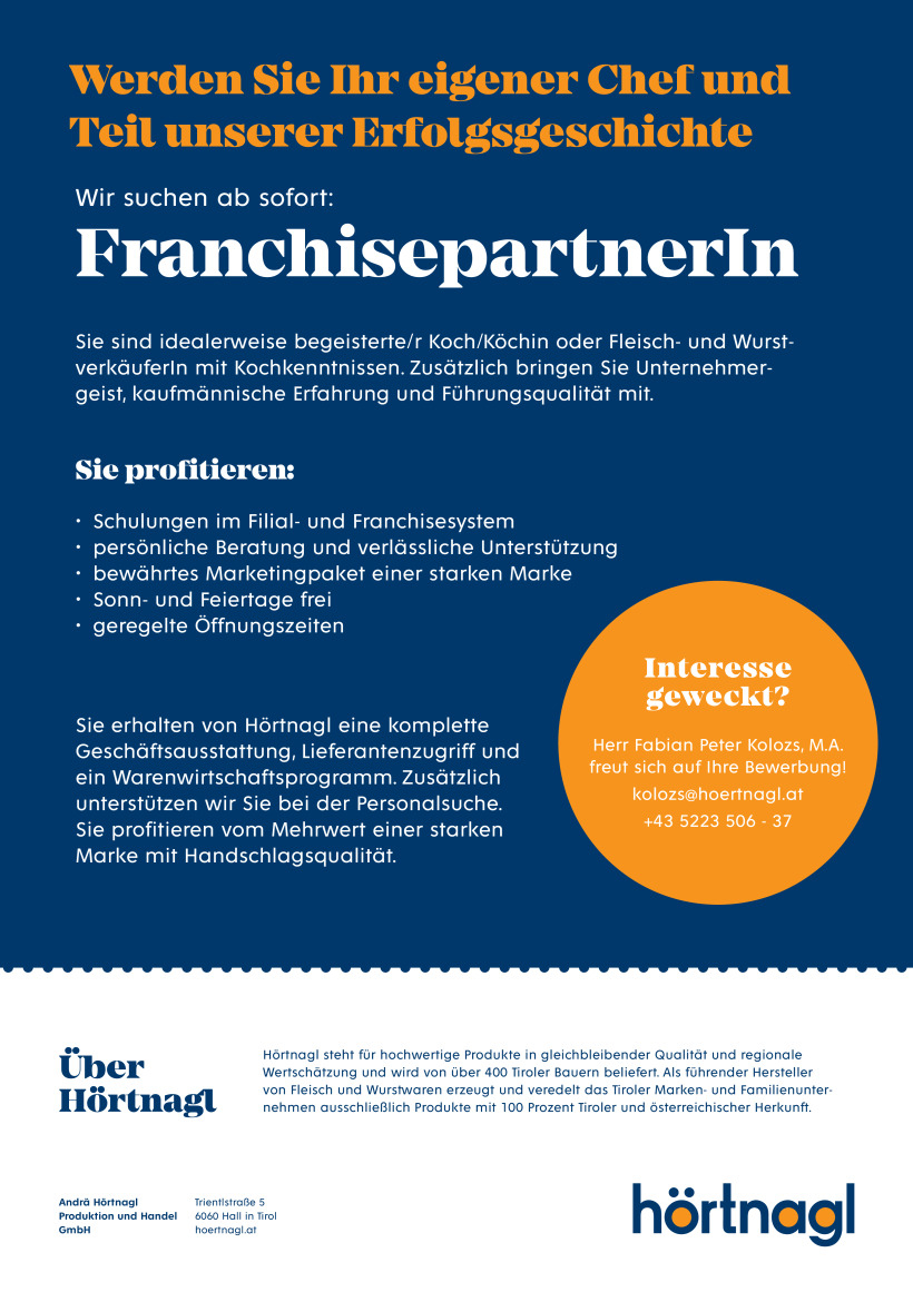Hörtnagl FranchisepartnerIn Tirol