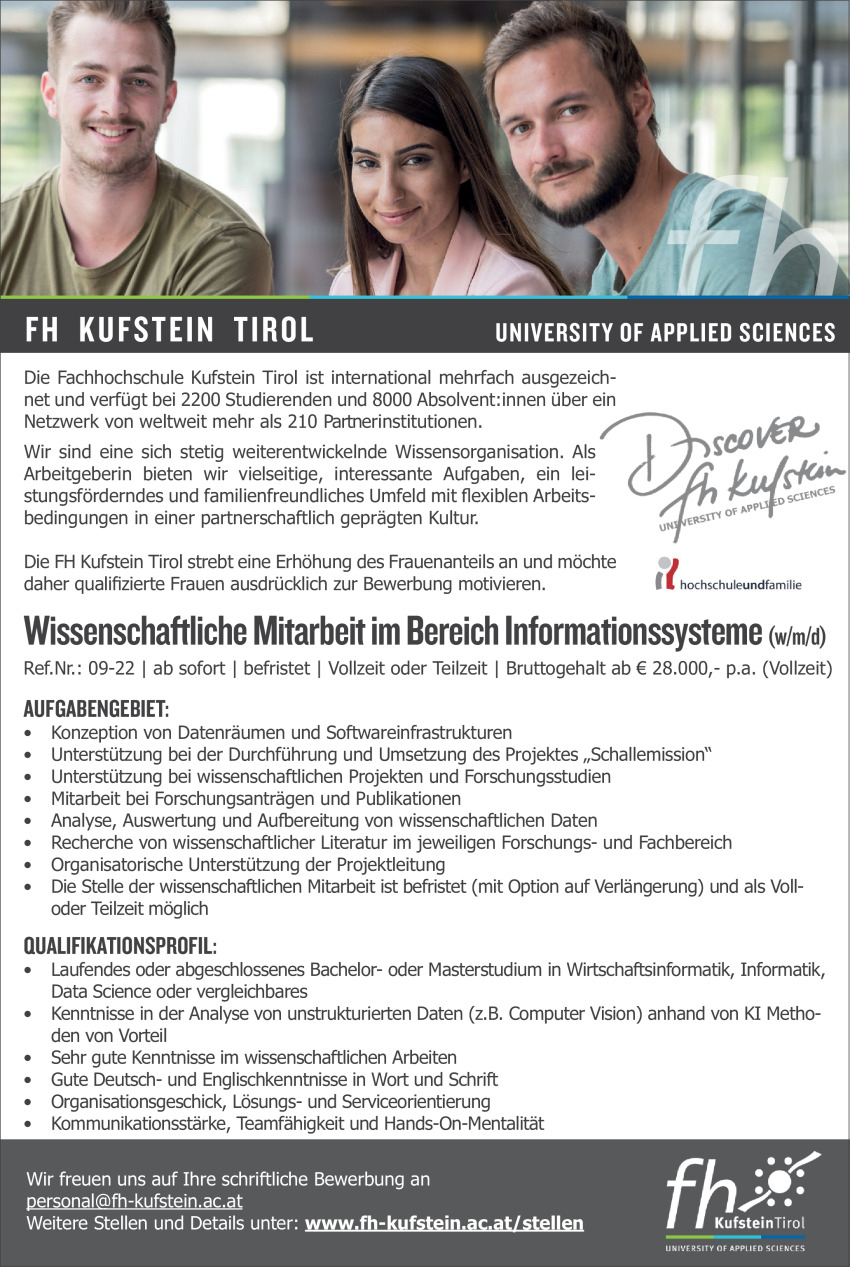 Jobs bei FH Kufstein