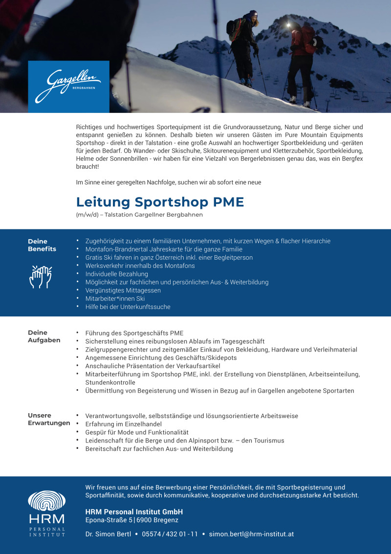 Leitung Sportshop PME