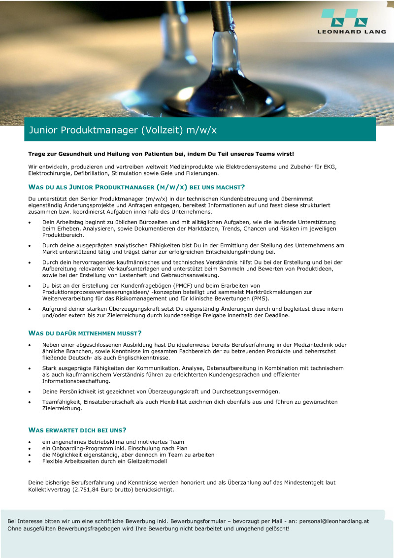 Junior Produktmanager m/w/x
