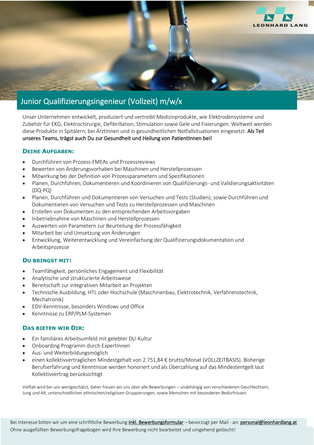 Junior Qualifizierungsingenieur (Vollzeit) m/w/x