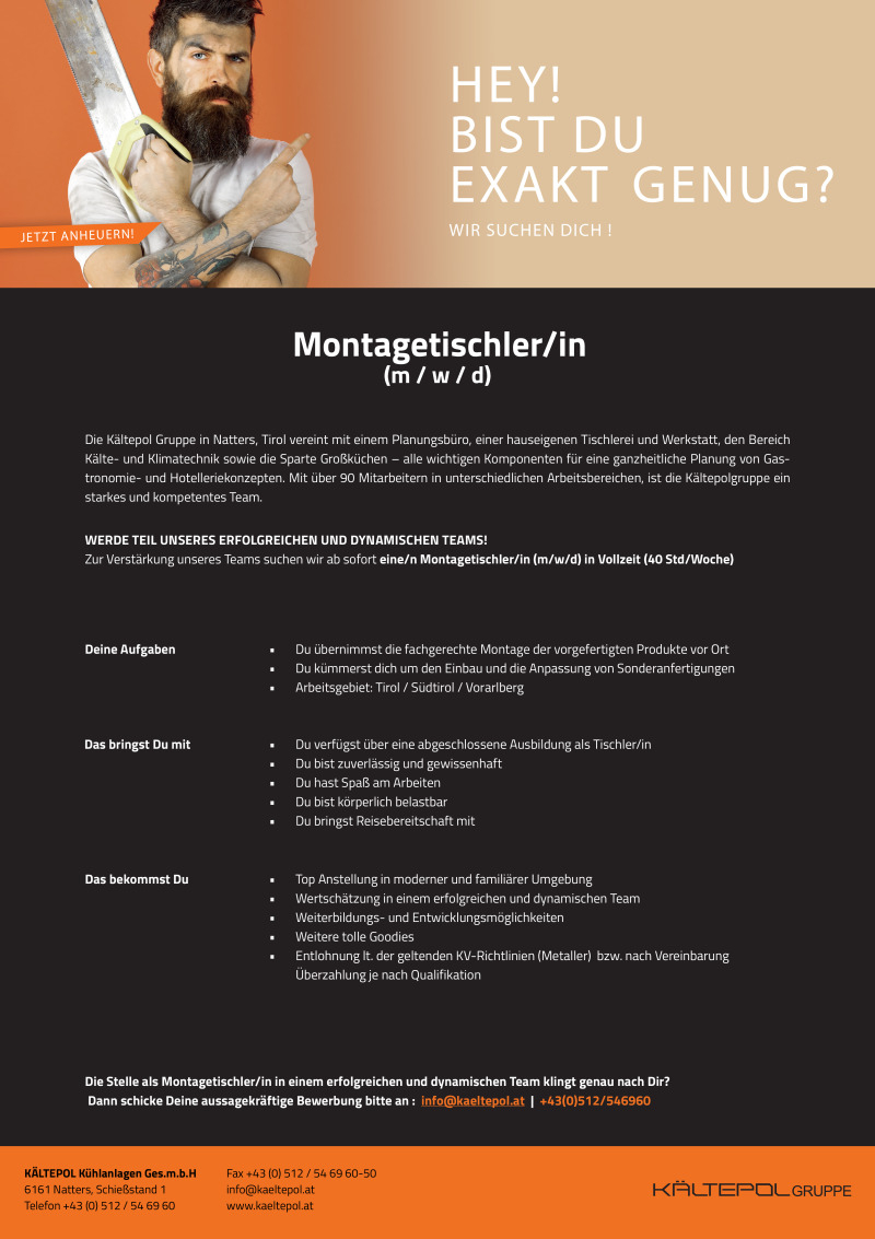 Kältepol Montagetischler Natters