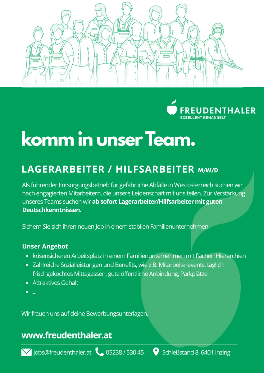 Lagerarbeiter/Hilfsarbeiter (m/w/d) 