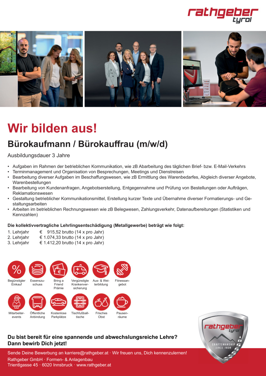 Lehre Bürokauffrau / Bürokaufmann (m/w/d)