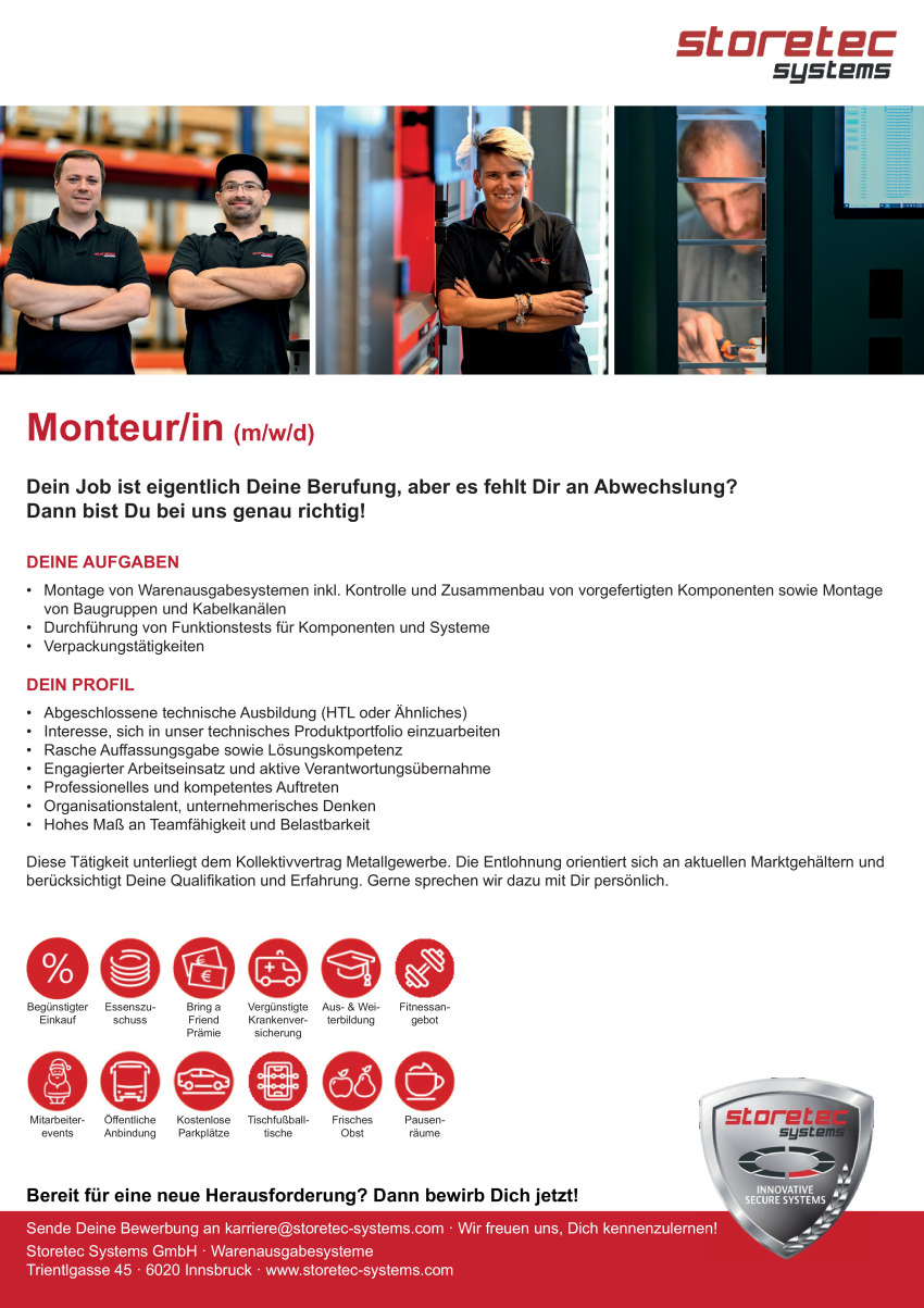 Monteur/in (m/w/d)