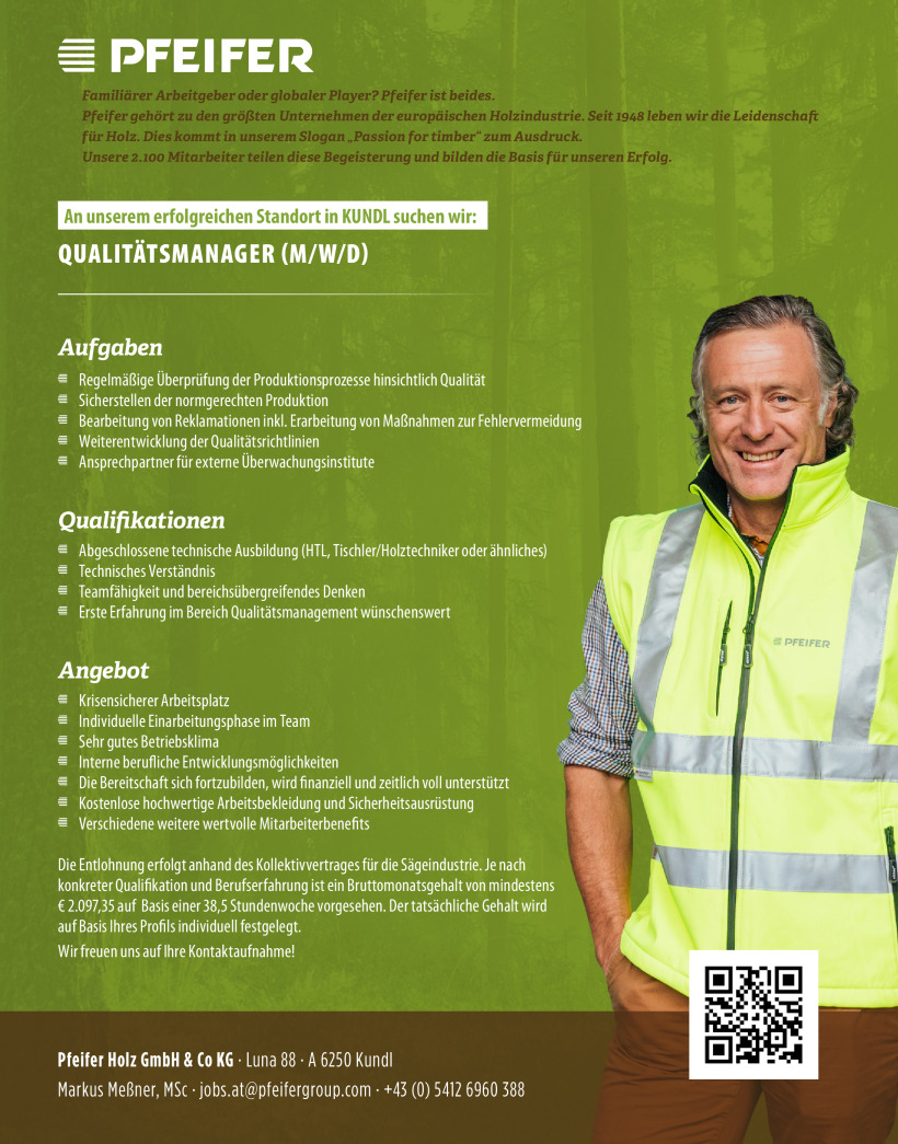 Pfeifer Qualitätsmanager Kundl