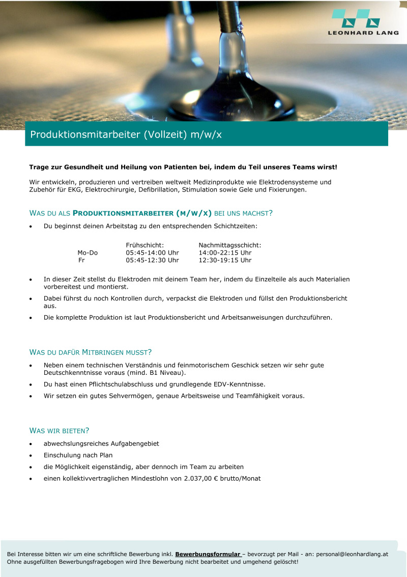 Produktionsmitarbeiter m/w/x