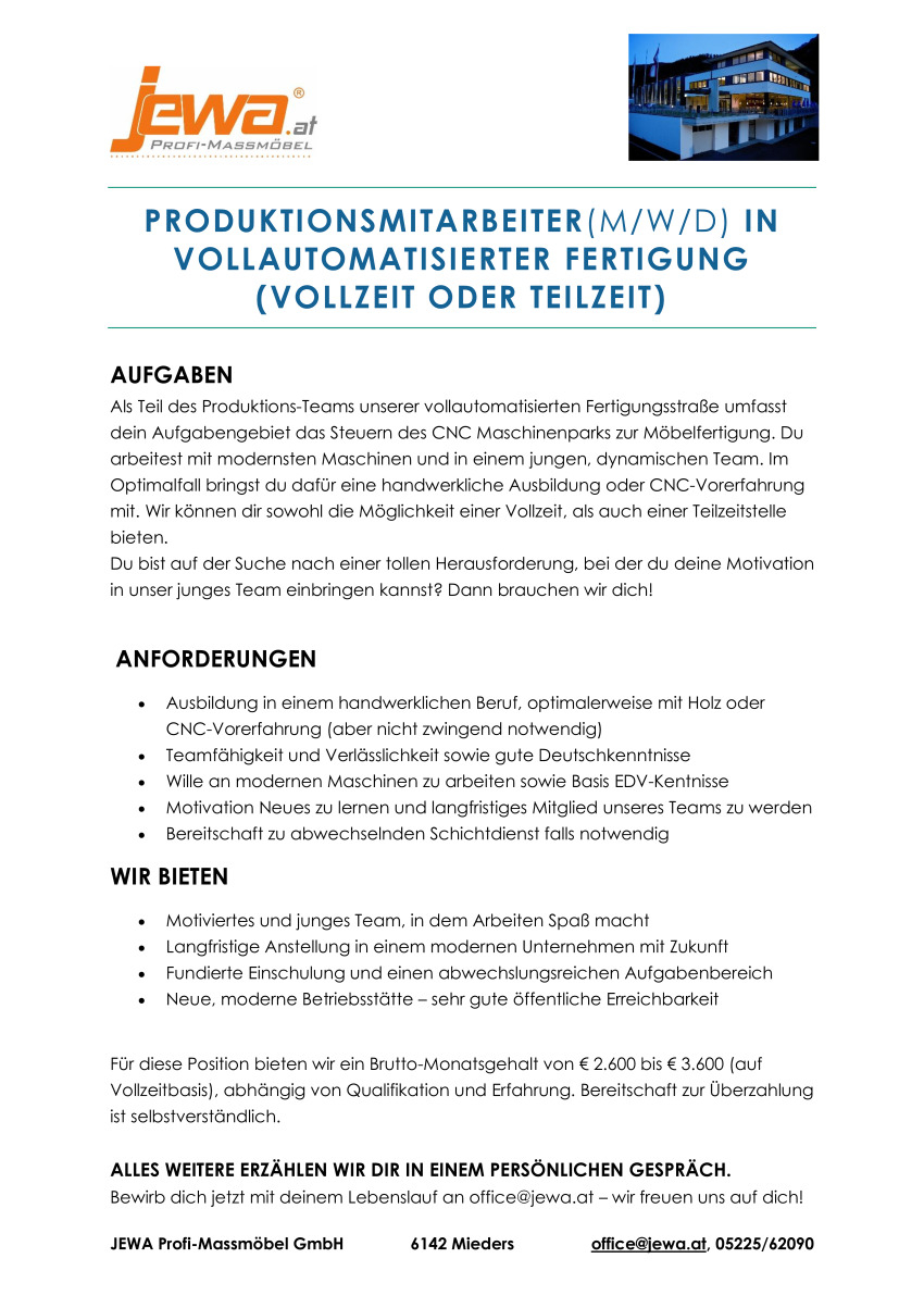 Mitarbeiter:in für CNC-Fertigung
