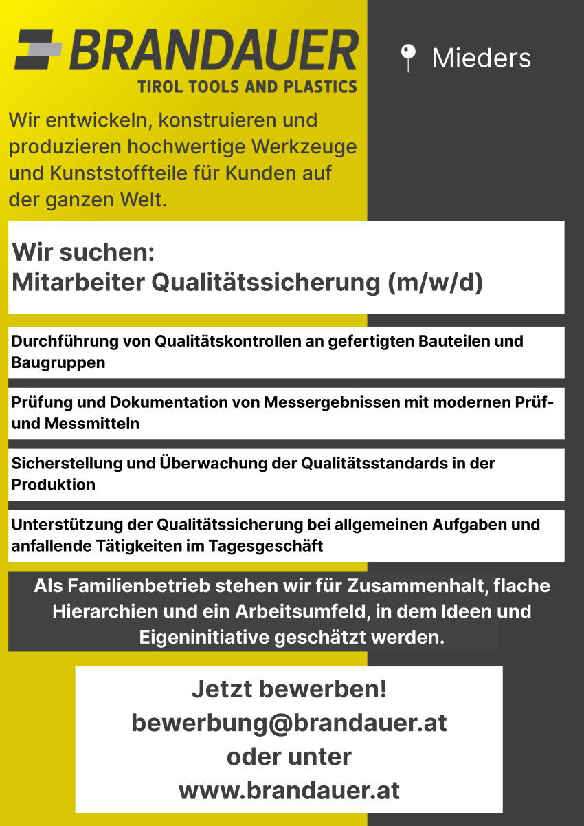 Mitarbeiter Qualitätssicherung (m/w/d)