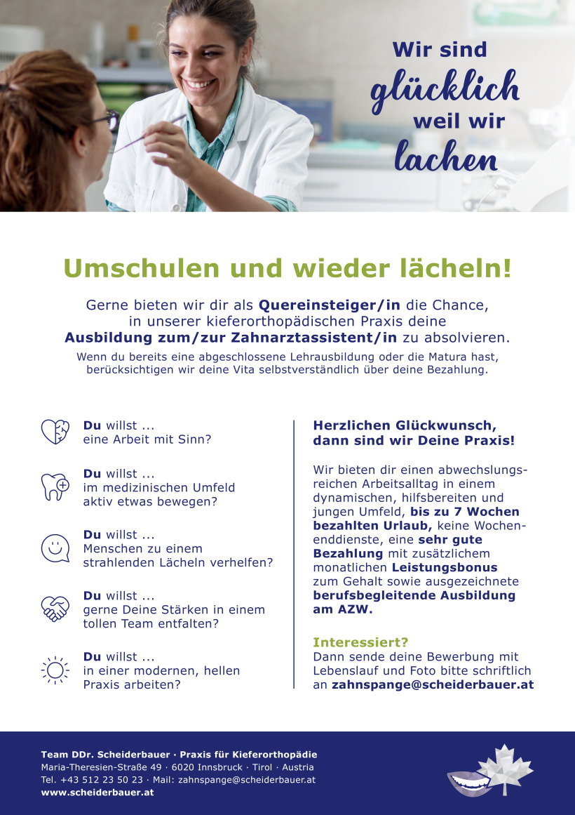 Scheiderbauer Ausbildung Zahnarztassistentin