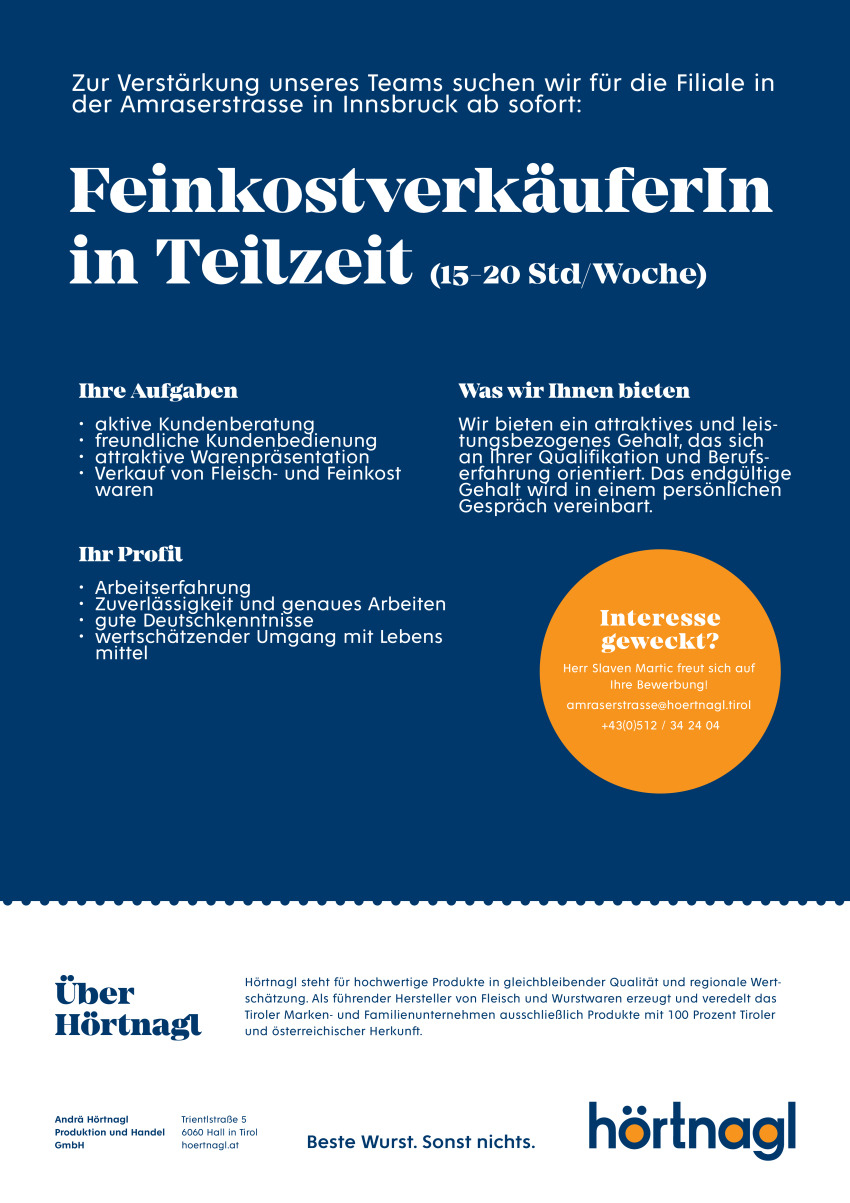 FeinkostverkäuferIn in  Teilzeit