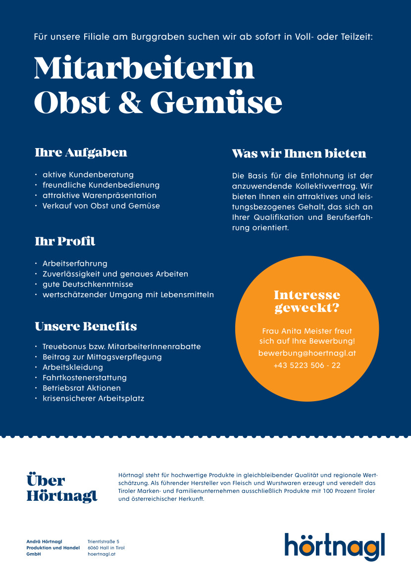 MitarbeiterIn Obst & Gemüse