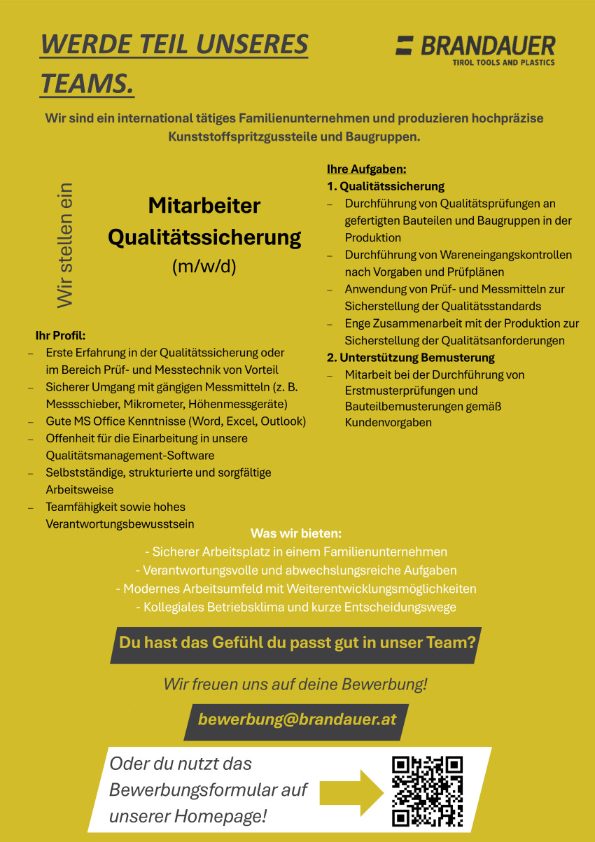 Mitarbeiter Qualitätssicherung (m/w/d)