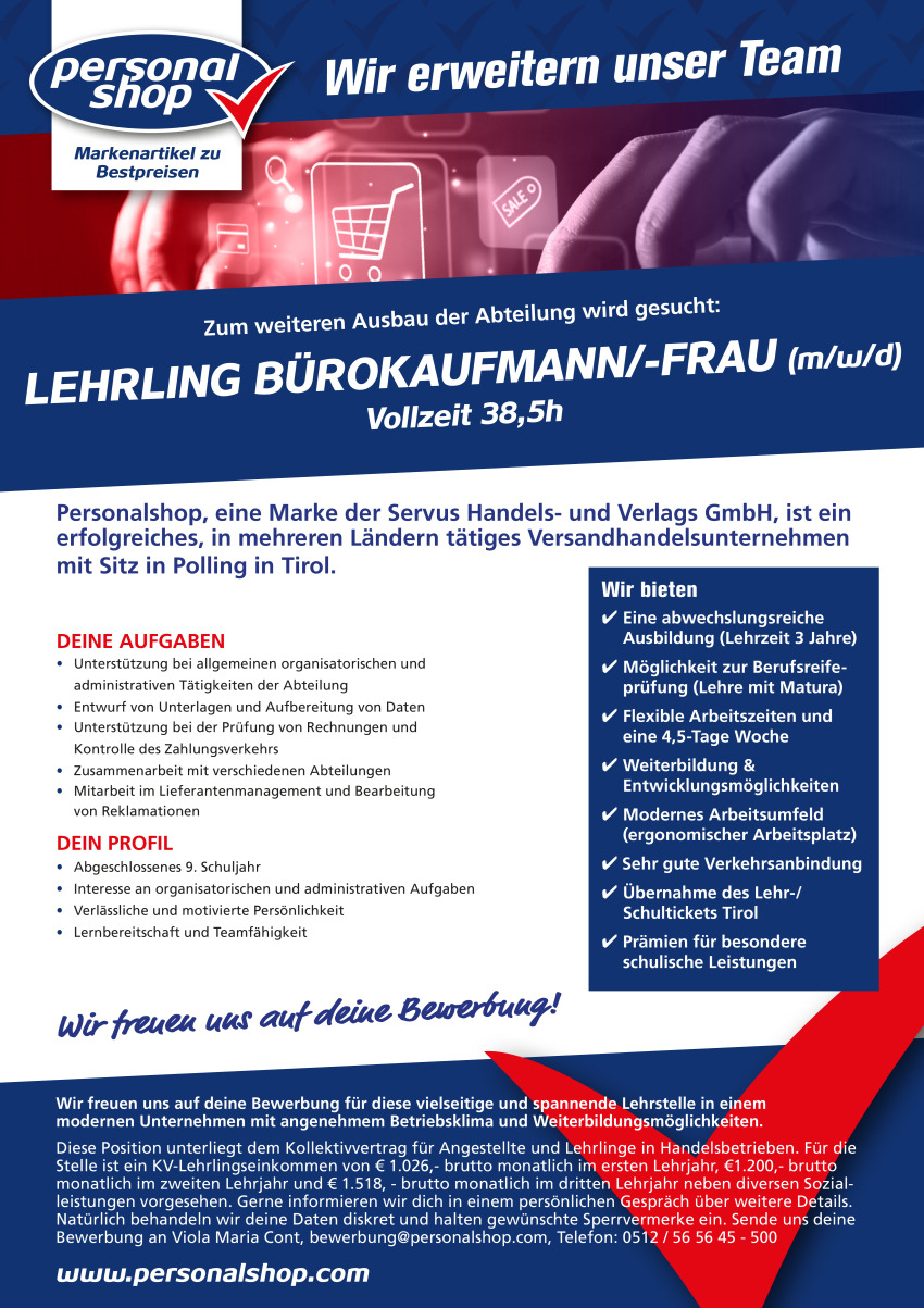 Lehrling Bürokaufmann/-frau (m/w/d)