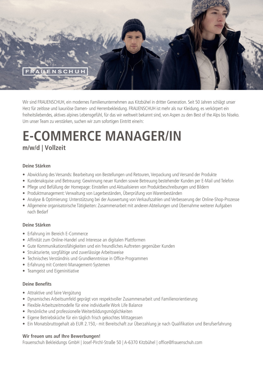 E-Commerce Manager/in (m/w/d)