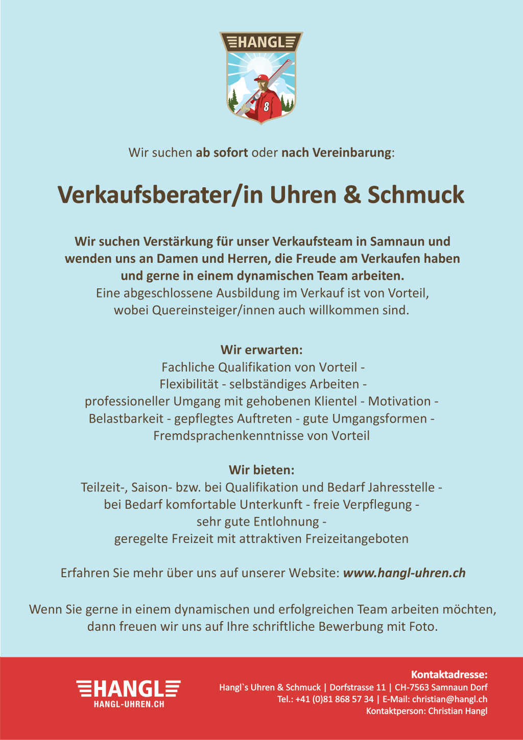 Verkaufsberater/-in Uhren & Schmuck