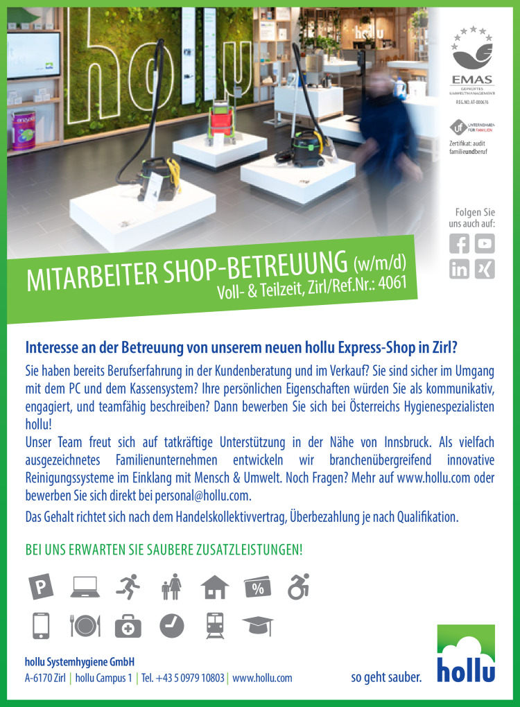 hollu Mitarbeiter Shop VZ/TZ