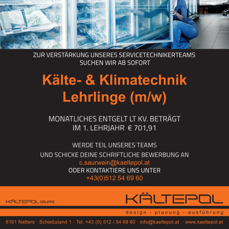 Kälte- & Klimatechnik Lehrlinge (m/w)