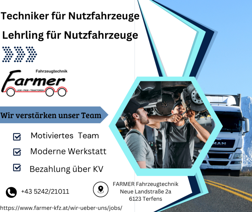 Lehrstelle Kraftfahrzeugtechniker - Nutzfahrzeugtechnik