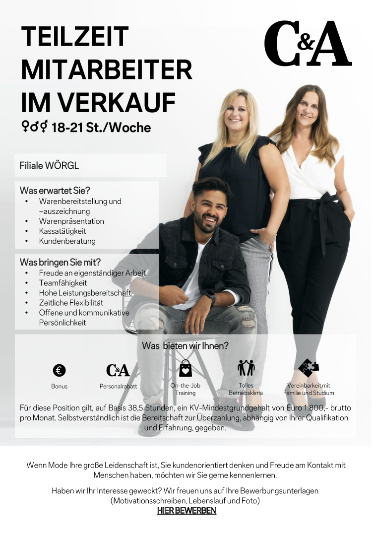 Flexible/r MitarbeiterIn 18-21 St./Woche (m/w/d)